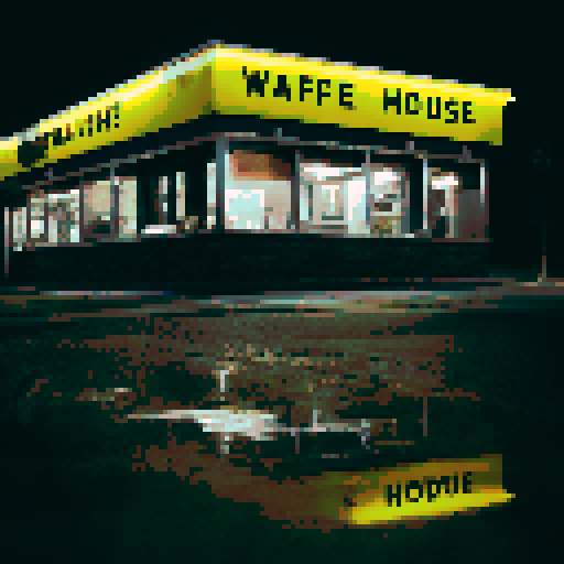 Waffle House on a black background