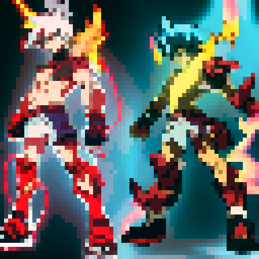 Muscular anime protagonist, with blazing red eyes and intricate tattoos, dominates their rival in a heated power struggle amidst a fiery backdrop.