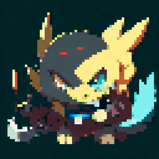 Furry ape, muscular and imposing, sitting at a vintage typewriter, surrounded by black, with large expressive eyes and a determined look on his face, typing away in a bright and colorful anime style