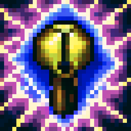 UFO, vibrant blues, deep purples, bright whites, game icon, 32x32 pixel art, sRGB, skill art, close up, portrait