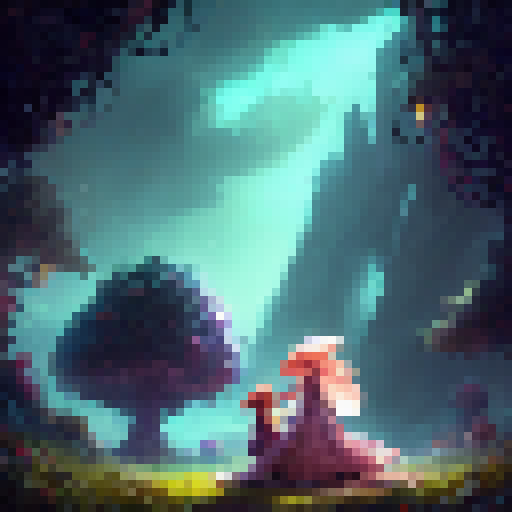 Rammus and Morgana share a passionate kiss in a mystical forest filled with glowing mushrooms, surrounded by a flock of fireflies, all while wearing armor befitting of a fantasy RPG.