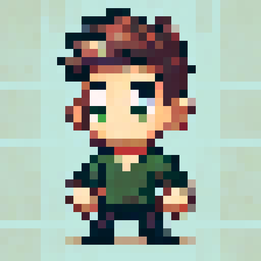 close up, portrait, 8-bit character sprite, pixelated features, vibrant colors, intense expression, sharp lines, detailed shading, exaggerated eyes, dynamic pose, dramatic lighting, stylized hair, glowing elements, white background