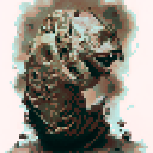 A great mass of screaming, agonized human faces, each protruding from a cylindrical mass of pale, purple-gray flesh some six feet in height or length, and three to four feet in diameter. The loathsome worm-like body is reminiscent of a mass of sickly, purple-veined muscle. The many faces are those victims that have been consumed, each mouth ready to bite and consume any who would approach, purple and gray colors