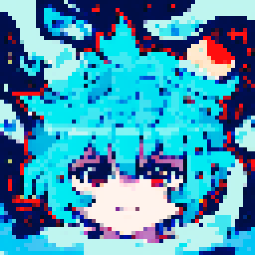 anime style, pixel art, character portrait, close up, shimmering scales, sharp hooks, intricate details, reflecting light, animated eyes, delicate feathers, textured body, swirling water, dynamic pose