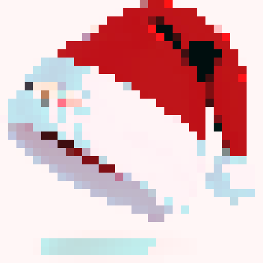 Santa hat, bold black outline, defined lines, sRGB color, 32x32