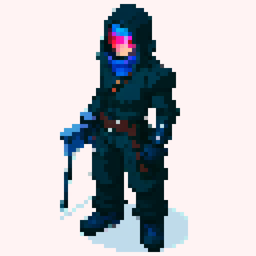 Game character rogue-like game with top view, regular guy with weapon, cyberpunk, gray background, 16-bit, control time abilities, gray background, running animation, running state, runs