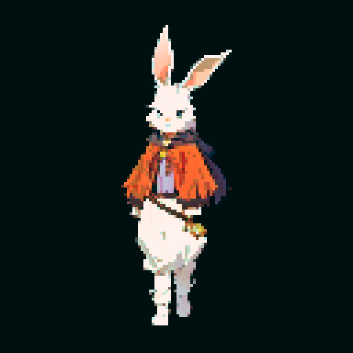 Mysterious and whimsical wererabbit in the style of wizardry