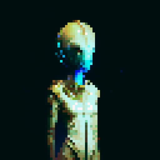 A towering, metallic golem with glowing blue eyes stands guard in front of a futuristic castle, surrounded by floating orbs of arcane energy and a dragon perched atop a spire