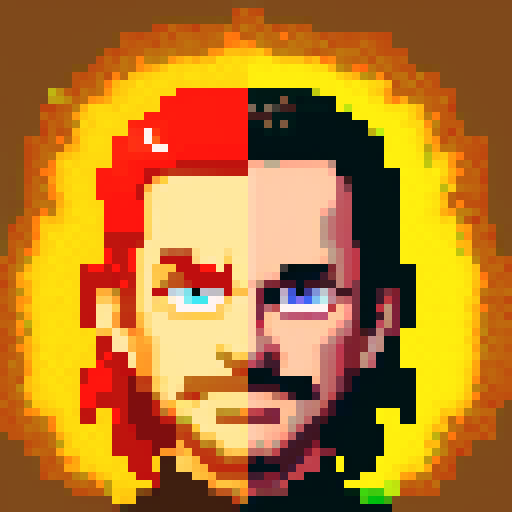 portrait, sprite art, sleazy guy, mean, gross