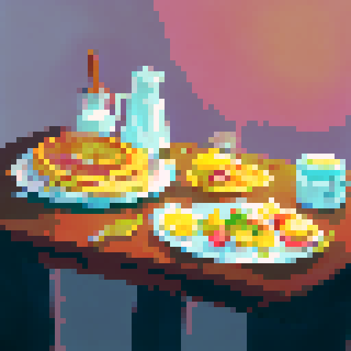 "Stethoscope draped over the edge, the breakfast feast sprawls across the table - a crisp landscape of golden toast, fluffy scrambled eggs, and sizzling bacon - as the doctor dines in portrait style."