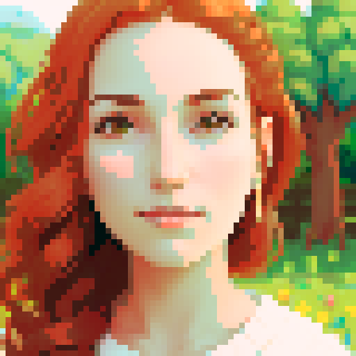 Create a stardew valley style portrait of a woman