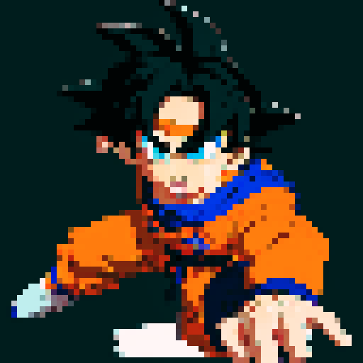 Create Goku from Dragonball Z in the style of TMNT Shredders Revenge.