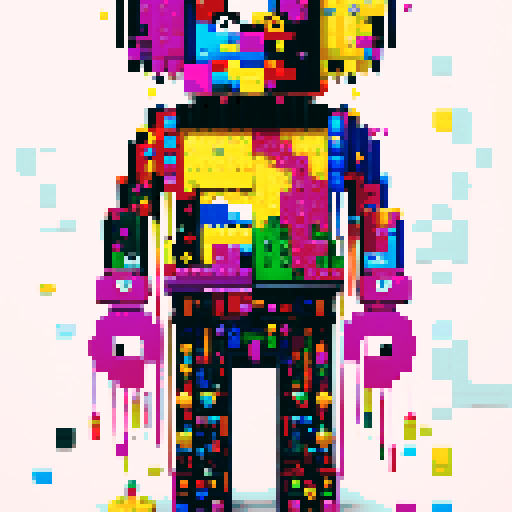 colorful pixel lego blocks arranged in a playful, vibrant composition, showcasing the intricate details and vibrant colors of pixel art in the sRGB color space