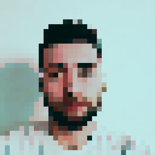 character portrait, sexy man, stylish hair, stylish beard, game icon, 32x32 pixel art, sRGB, skill art, close up, portrait
