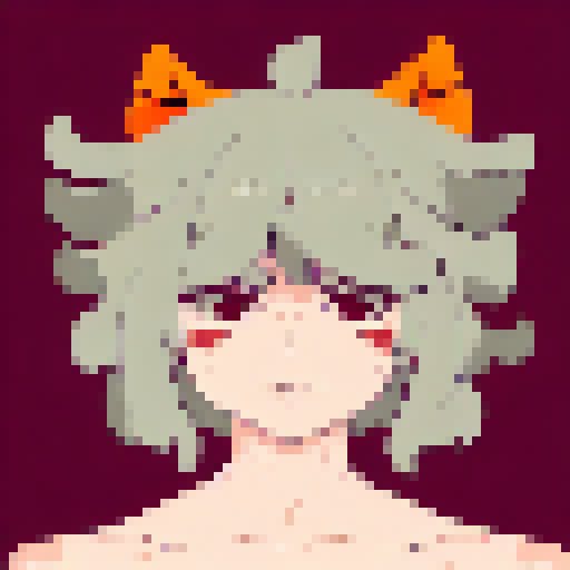 Kitsune girl, orange and white colors
