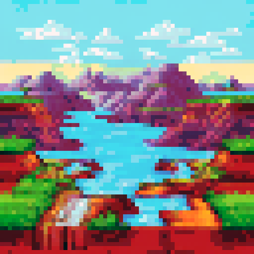 Dirt, pixel rocks, brown texture, sRGB tile-set, pixel art background, landscape