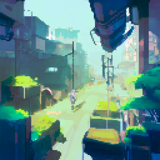 Sci-fi, cyberpunk city, space warior