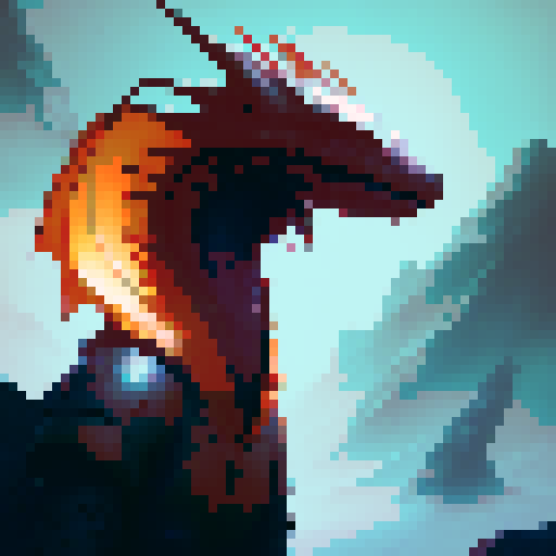 2d game creature, a red dragon 