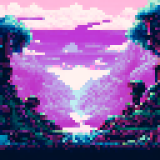 fantasy landscape, dead trees on floor, wasteland, jagged rocks, sRGB, pixel art, background, landscape