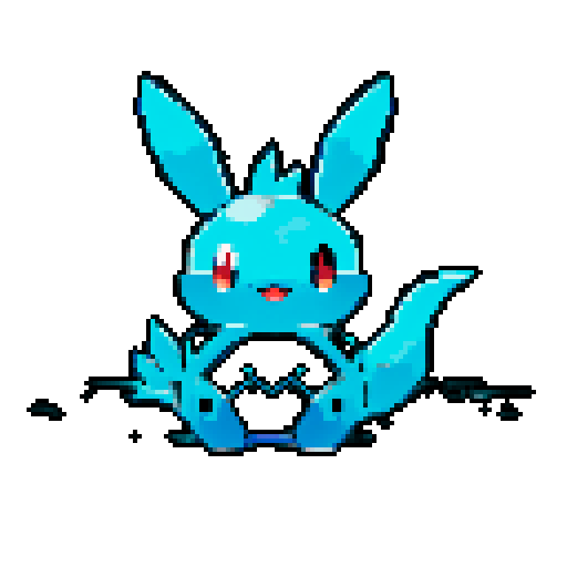 Pokemon style water type starter, no background
