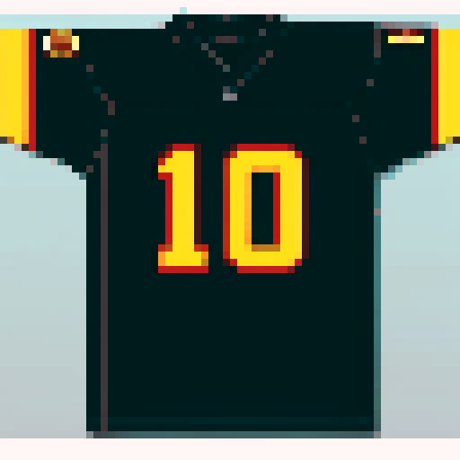 an american football jersey top, home team, white, with player number on the front, laid out flat