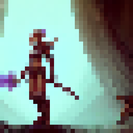 Sexy warrior woman, chibi sprite, final fantasy 3, rpg,