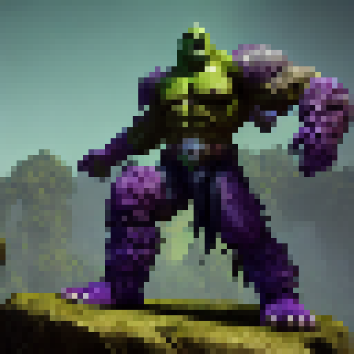 Thrall from world of Warcraft stands on a rock displaying his massive penis 