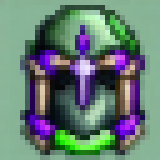 warlock helmet, green and purple void energy
