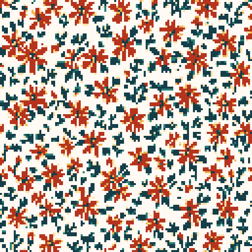 floral fabric pattern by kurzgesagt white background