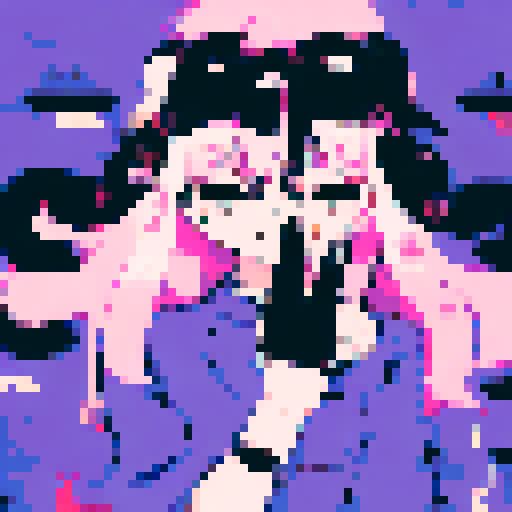 Nail tech with long blonde hair wearing a pink apron and a girl with brown hair wearing a purple dress sitting down facing each other at a table in a nail salon.