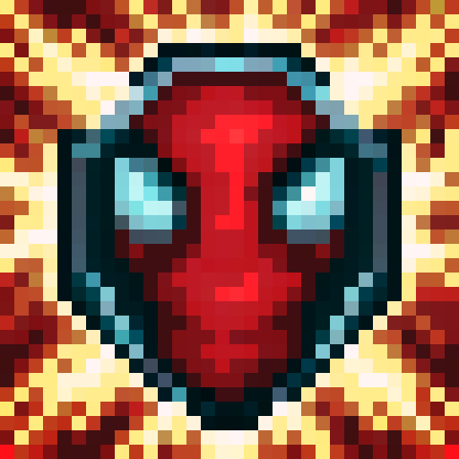 death robot, gambling, red , white , black