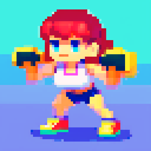 Create a vibrant woman doing gym