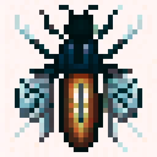 honeybee, spell icon, game icon, 32x32 pixel art, sRGB, skill art, close up, portrait, vibrant colors, glowing wings, intricate hexagons, ethereal glow, shimmering honey, delicate antennae, mesmerizing eyes