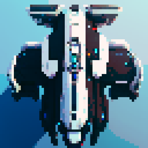 Futuristic space ship modeled after the sentinels from the matrix  from a top down view