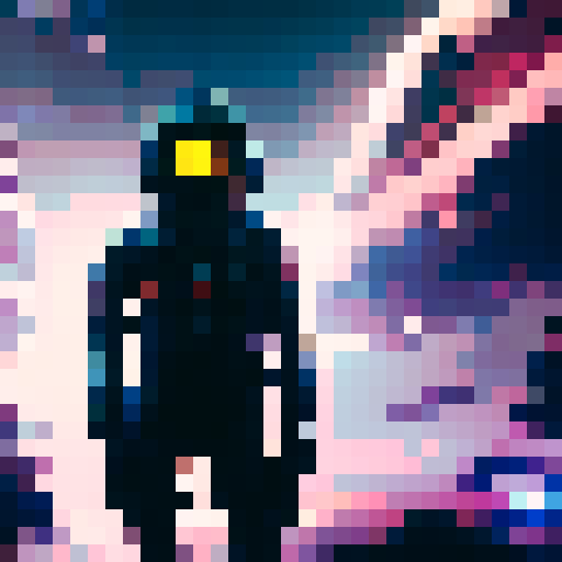Neon-lit, gritty, and futuristic. 

        A chrome-plated spaceman with glowing circuitry and a laser rifle stands on a desolate, neon-soaked street corner, watching as a hovering drone delivers a message to the palm of his hand.