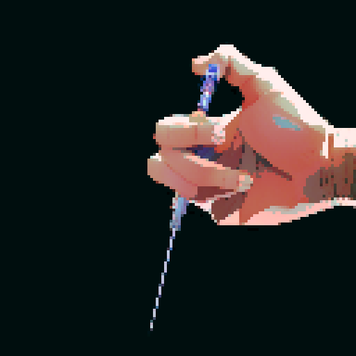 Hand holding syringe, medical, injection