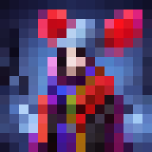Colorful scarves, hats, and mittens overflow from a winter clothing drive box, with a 16x16 portrait against a white background, evoking a Fantasy RPG feel.