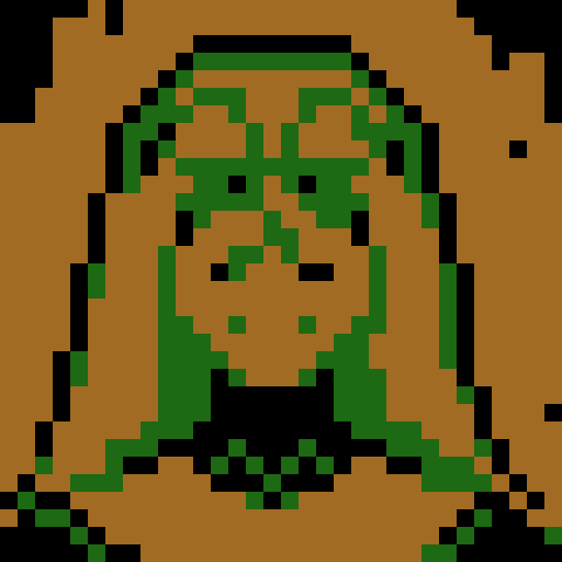 Cute girl with longer green hair, black shade on scalp, brown eyes, dark clothes, pale skin, oval elegant glasses, lip piercings