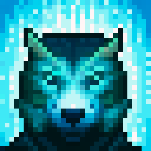 Wolf avatar, portrait, glowing eyes