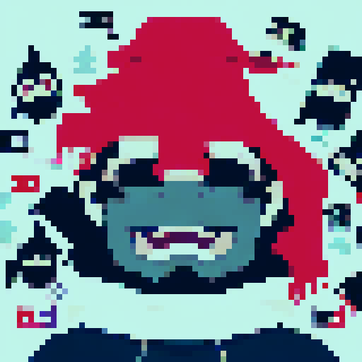 wise old librarian grandpa portrait, hooded figure, long bushy beard, wise eyes full of knowledge, pixelated style, non-vibrant colors