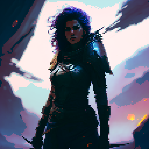 female barbarian, tall, menacing, full body, intense glare, angry, large axe, tribal clothing, Action Pose, Imposing stance, fantasy RPG