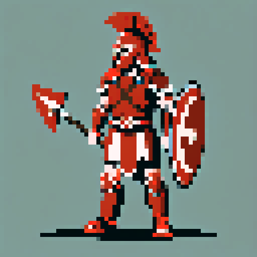 use this reference image of a greek hoplite, but make the armor a darker shade of copper