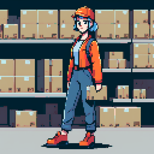 Young, female warehouse worker, Amazon Germany
