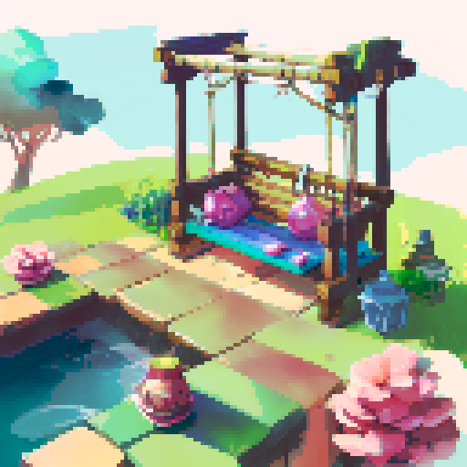 Deserted, colorful, landscape-style playground slide and monkey bars, no background