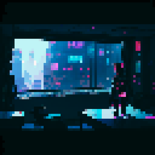 Futuristic cyberpunk city from the view of a cozy apartment and a silhouette of a black cat