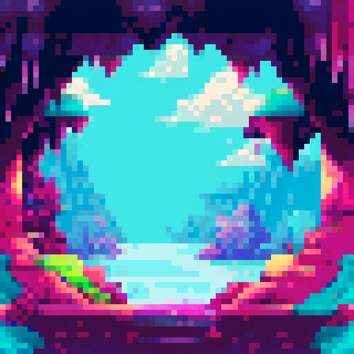 a crystal cave pink and blue