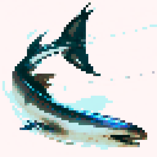 Vicious looking barracuda with large razor teeth, fantasy rpg