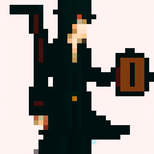 magicain, overcoat, gun, katana