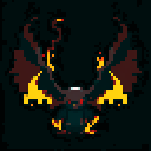 A dark, shadowy creature with smoky tendrils, piercing red eyes, and bat-like wings. It blends into the darkness and has an eerie aura. No background.
