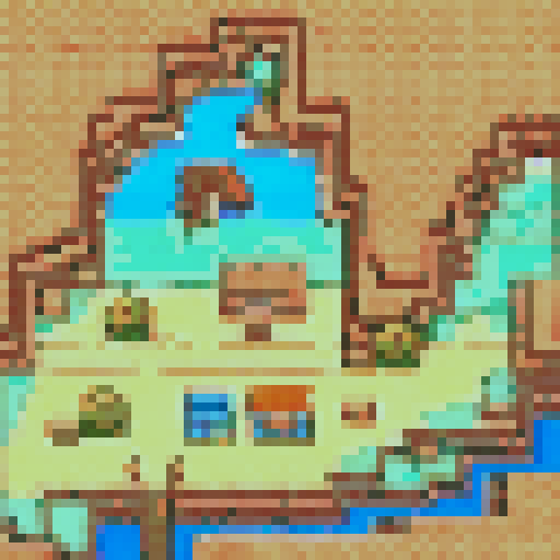 cyan wall with windows and green curtains